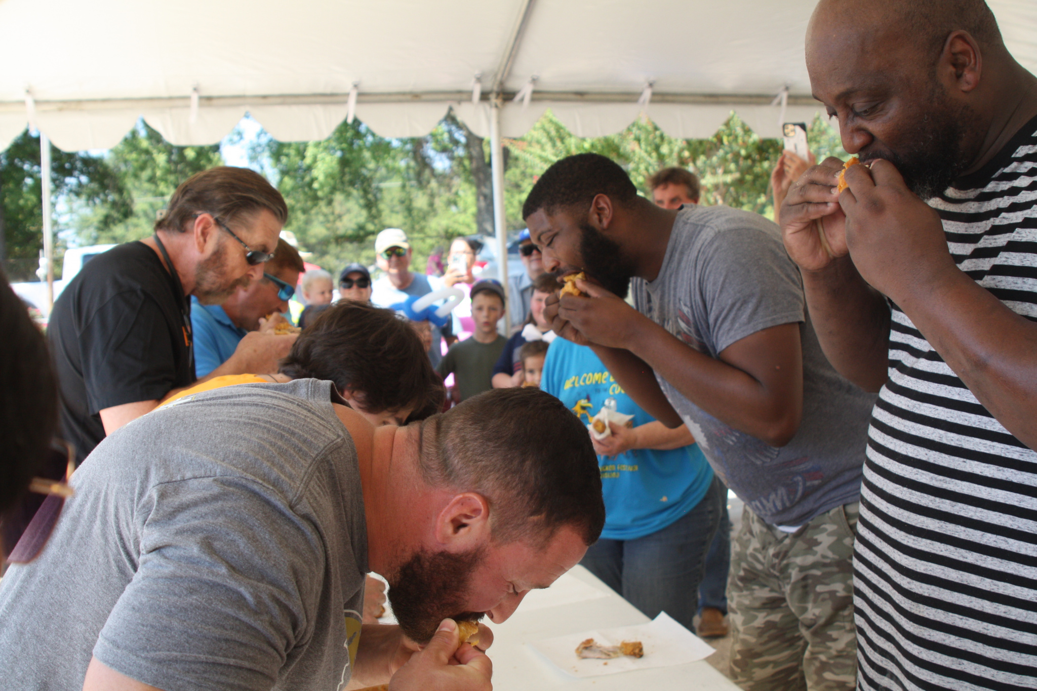 Drumstick eating contest, adult division