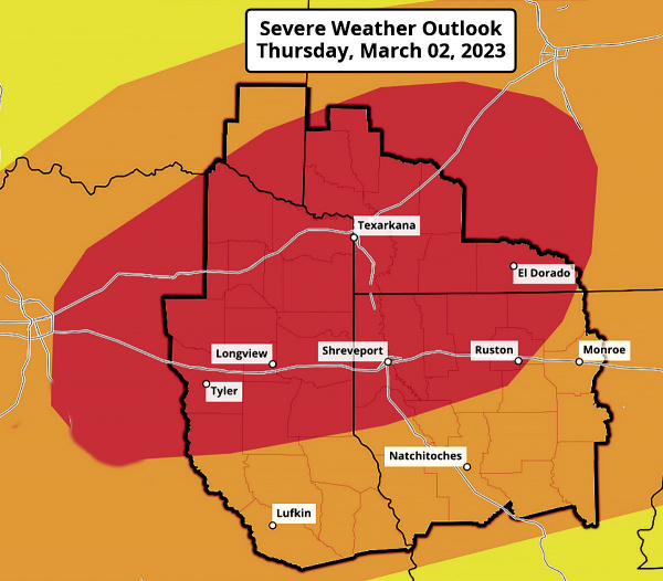 Parish under moderate risk for severe weather
