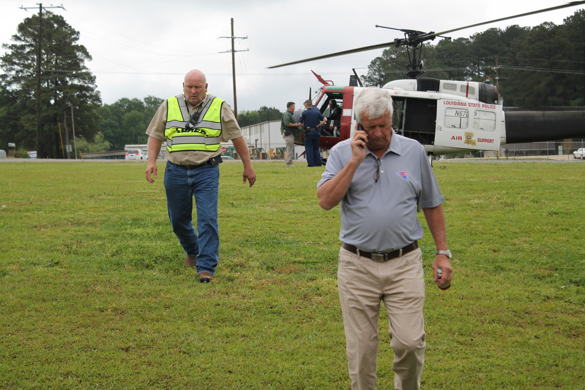 Ruston Mayor Ronny Walker (right) and Director of Lincoln Parish Office of Homeland Security and Emergency Preparedness Kip Franklin — April 25