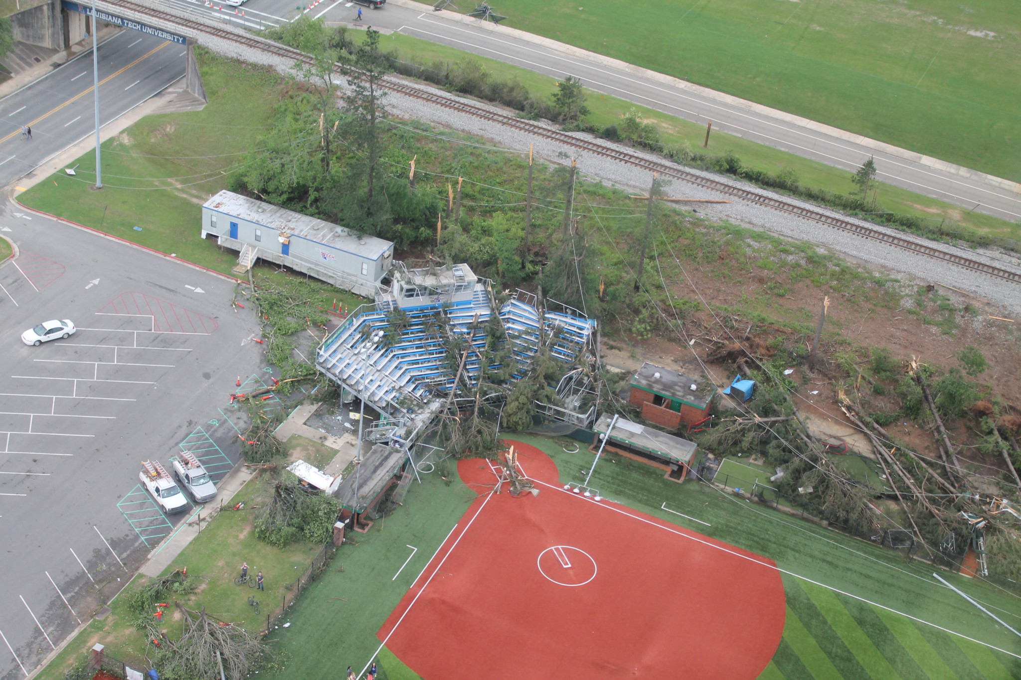 Aerial view of the Louisiana Tech softball field — April 25